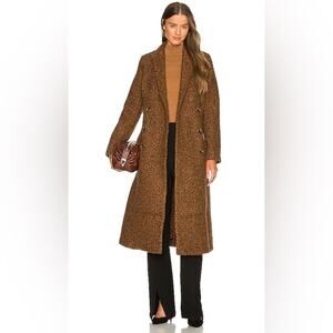 NWT Bardot Anais Boucle Coat in Caramel Size 8